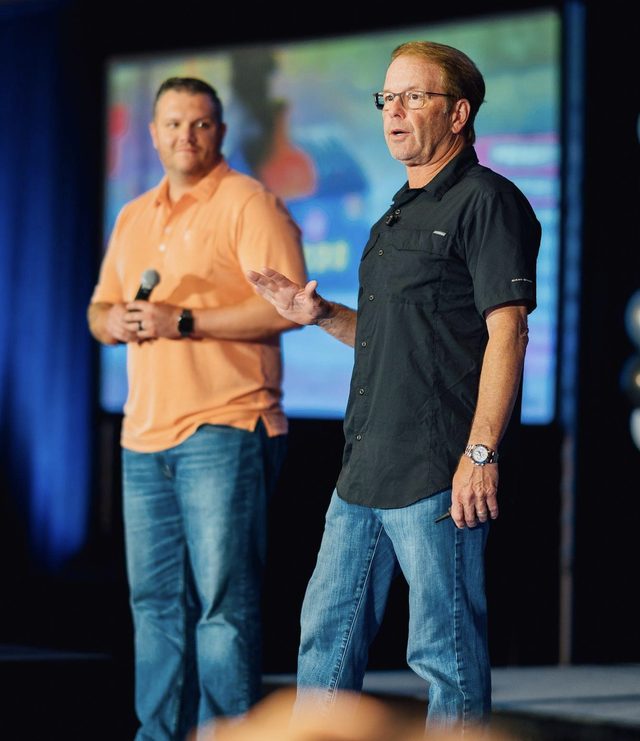 Cam Dunlap and Josh Brown on stage