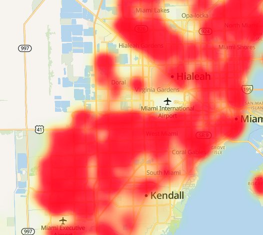 Heat map of motivated seller density in a market